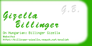 gizella billinger business card